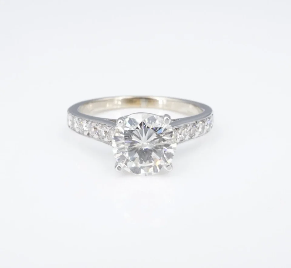 14k Diamond Engagement Ring White Gold 1.75ctw Round Size 5.5 RG4912
