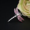 Tiffany & Co Enchant Dragonfly Platinum Ruby Diamond Pendant Brooch, view 3