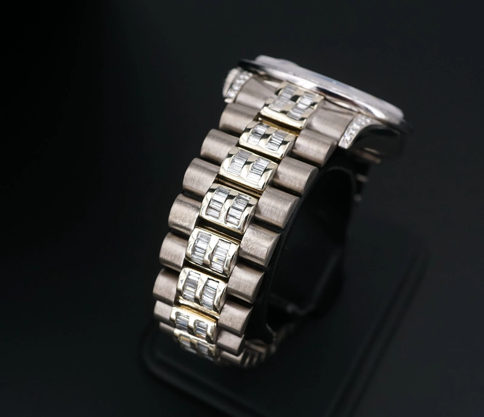 Custom Diamond Rolex President Day-Date 18k White Gold Mens 36mm 18239 1989, view 3