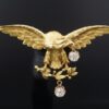 Impressive Antique French Eagle 18k Gold 1ct Mine Cut Diamond 3D Brooch 3", view 1