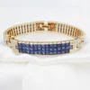 Craig Drake 18k 25cttw Natural Sapphire & Diamond Bracelet Yellow Gold 7", view 5