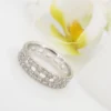 Tiffany & Co 18k Tiffany T True Wide Diamond Band Ring White Gold Size 8, view 4