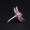 Tiffany & Co Enchant Dragonfly Platinum Ruby Diamond Pendant Brooch, view 4