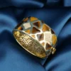Roberto Coin Giraffe Bracelet Diamond Tigers Eye Inlay 18k Gold 6.5" 93g, view 1