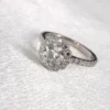 14k White Gold 1.01 carat Diamond Engagement Ring Halo J SI2 Size 6.5 GIA, view 9