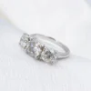 Vintage Natural Diamond 3.4cttw Engagement Ring Sz 7.25 Platinum 3 Stone, view 1