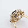 Vintage Sapphire Diamond Halo Ring Natural Blue 18k Yellow Gold 6.5 ctw, view 6