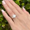 14k GIA Diamond Engagement Ring D SI1 2-Tone Gold Halo 2.4 ctw Size 5.75, view 2