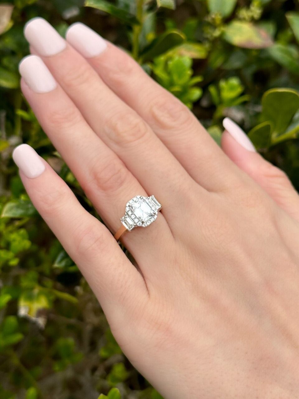 14k GIA Diamond Engagement Ring D SI1 2-Tone Gold Halo 2.4 ctw Size 5.75, view 2
