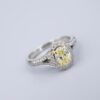 GIA Natural Fancy Intense Yellow Diamond Platinum Halo Ring 1ctw Size 7.5, view 6