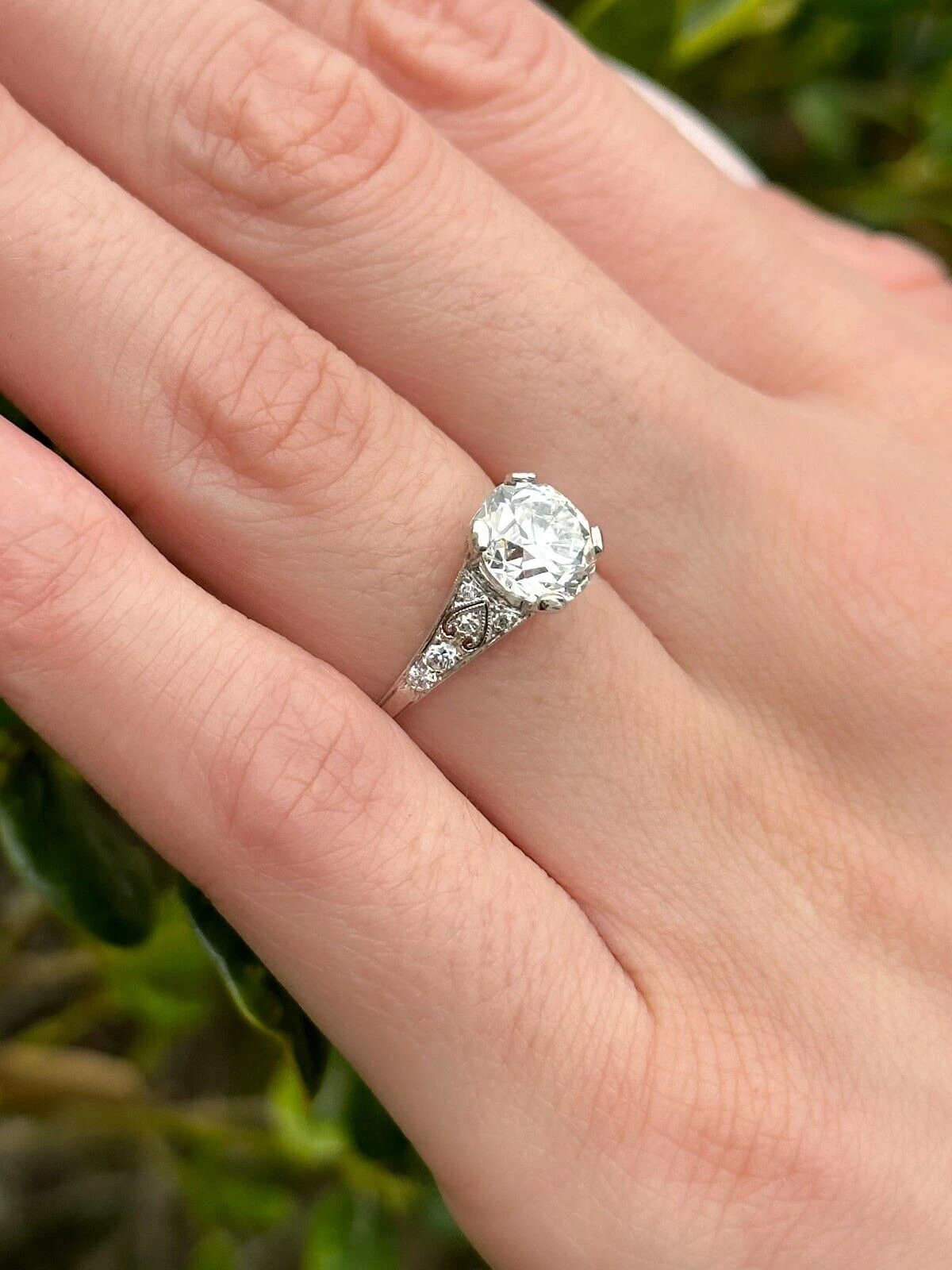 Antique Tiffany & Co Diamond Engagement Ring Platinum 2.15ct GIA Sz 5.75, view 11