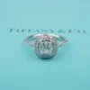 Tiffany & Co. Soleste Diamond Halo Ring Platinum Sz 6 Box 1.25ctw Cushion, view 1