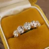 NEW 18k 5-Stone Diamond Stacker Band 4.52ctw Yellow Gold Size 6.25, view 7