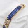 Craig Drake 18k 25cttw Natural Sapphire & Diamond Bracelet Yellow Gold 7", view 3