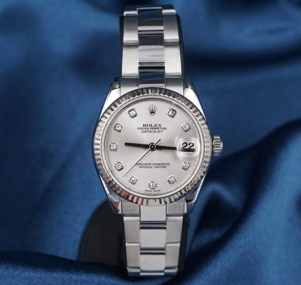2008 Ladies DateJust Rolex 178274 SS Warranty 31mm Diamond Dial Box Papers W1117