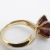 Kat Florence 18k Gold Red Zircon Diamond Cocktail Ring 10 carats Size 8.5, view 8