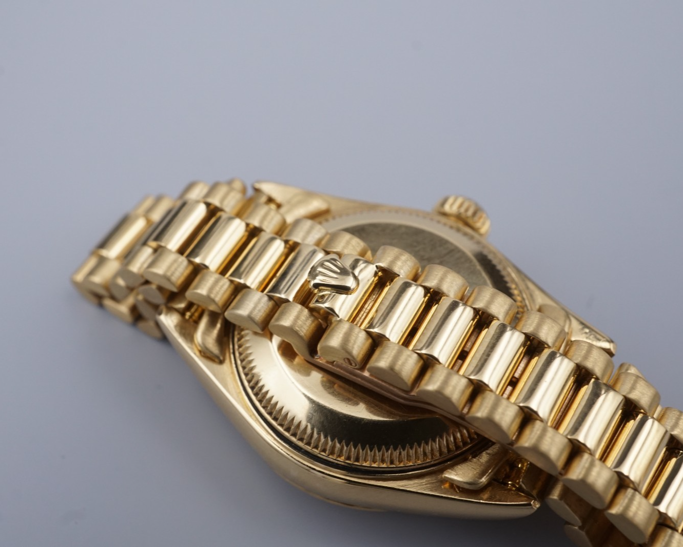 Ladies Rolex 18k Yellow Gold Diamond Dial Watch 69178 26mm 1991 Warranty, view 4