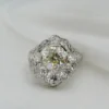 Antique Edwardian Old Mine Diamond Ring 4 ctw Platinum White Gold Size 6, view 9