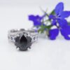 14k Sapphire Diamond Cocktail Ring White Gold Size 6.5 Natural 9 ctw New, view 1