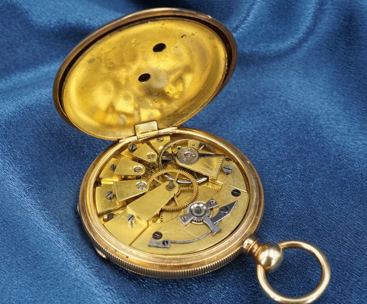 Solid 18k Gold Enamel John E Hyde & Sons Pocket Watch 1850 13j London 51mm, view 6