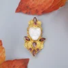 Sajen 18k Gold Pendant Sleeping Princess Mother of Pearl 1.8", view 2