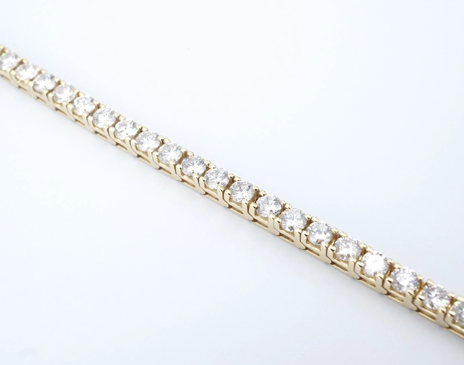 14k Diamond Tennis Bracelet Yellow Gold Natural 7 cttw 7" Classic, view 5