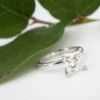 2ct Natural Diamond Engagement Ring Princess Cut Platinum Size 7 AGS H VS, view 3