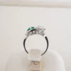 2.7ct Natural Emerald & Diamond Bypass Toi et Moi Ring Size 6 Vintage, view 7