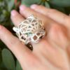 Cartier Panthère de Cartier 18k White Gold Diamond Ring Size 65 w/ Box shown worn