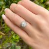 Antique Engagement Ring 18k Platinum Natural Diamond Filigree Size 5 shown worn