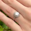 Antique Engagement Ring 18k Platinum Natural Diamond Filigree Size 5 shown worn, view 3