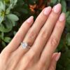 18k Oval Cut Diamond Solitaire Engagement Ring GIA D SI1 1.5ct Center shown worn