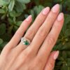 2.7ct Natural Emerald & Diamond Bypass Toi et Moi Ring Size 6 Vintage shown worn