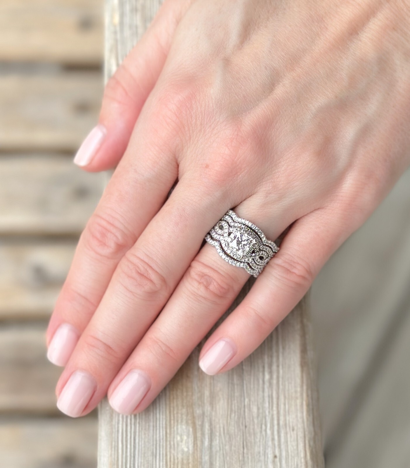 Neil Lane 14k Engagement Ring Leo Princess Diamond 3.7ct Size 7 GSI G VS1, view 3