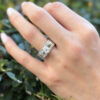 14k White Gold 1.8 ctw Diamond Engagement Ring EGL Sz 7 Square Euro Shank shown worn
