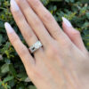 14k White Gold 1.8 ctw Diamond Engagement Ring EGL Sz 7 Square Euro Shank, view 3