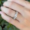 7ct Natural Diamond Eternity Band Platinum Ring Size 5.5 Chunky 6mm, view 3