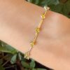 14k Gold Yellow Diamond Tennis Bracelet 2.75 ctw 7" shown worn