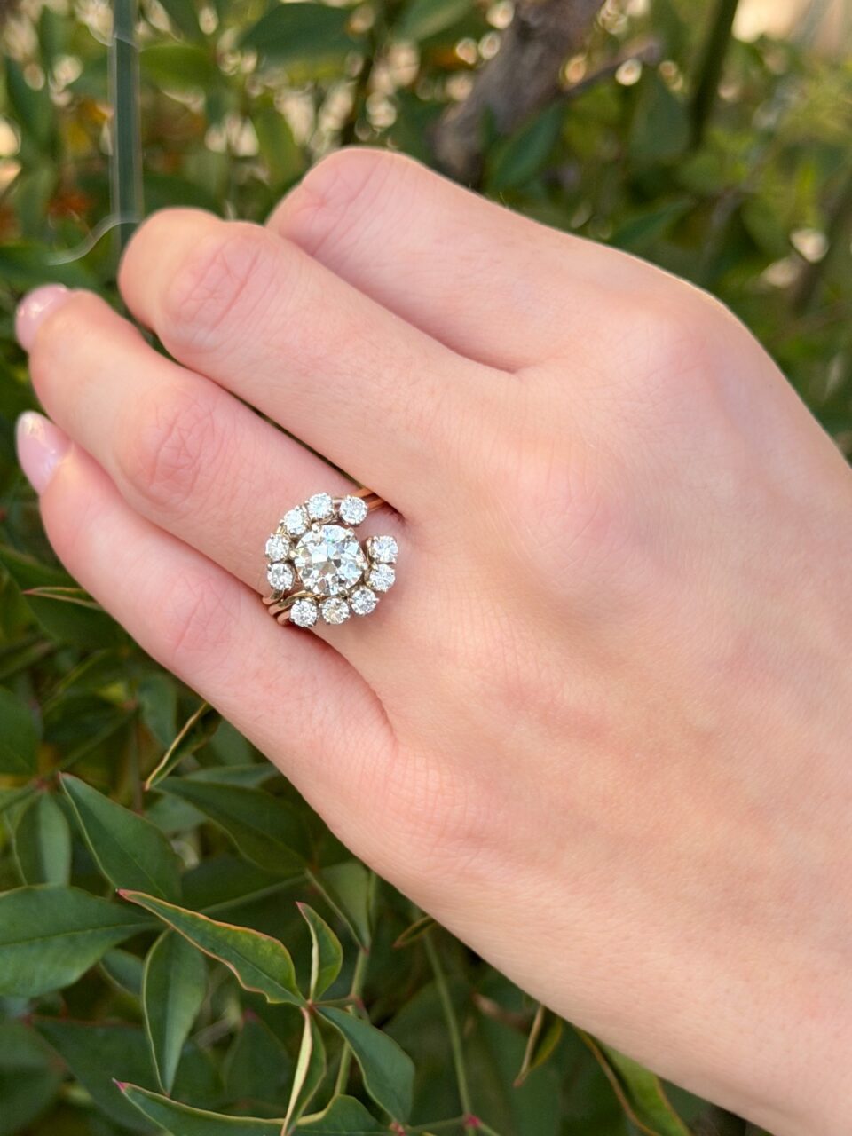 Vintage 14k Diamond Engagement Ring 1.5ct Yellow Gold Bridal Set Sz 6.5 shown worn