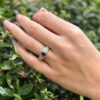 Vintage 18k Yellow Gold 2ct Oval Sapphire Pave Diamond Ring Size 6.75 shown worn