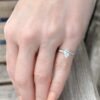 Vintage Platinum 1 carat Pear Diamond Engagement Ring Size 4.5 Sizable shown worn