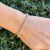 14k Natural Diamond Tennis Bracelet 6 carat Yellow Gold 7.5" Free Shipping shown worn