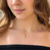 14k Yellow Gold 3/4ct Natural Pear Diamond Solitaire Pendent Necklace 18" shown worn