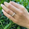Platinum 1ct Diamond Half Eternity Band Stackable Ring Size 7.25 Princess shown worn