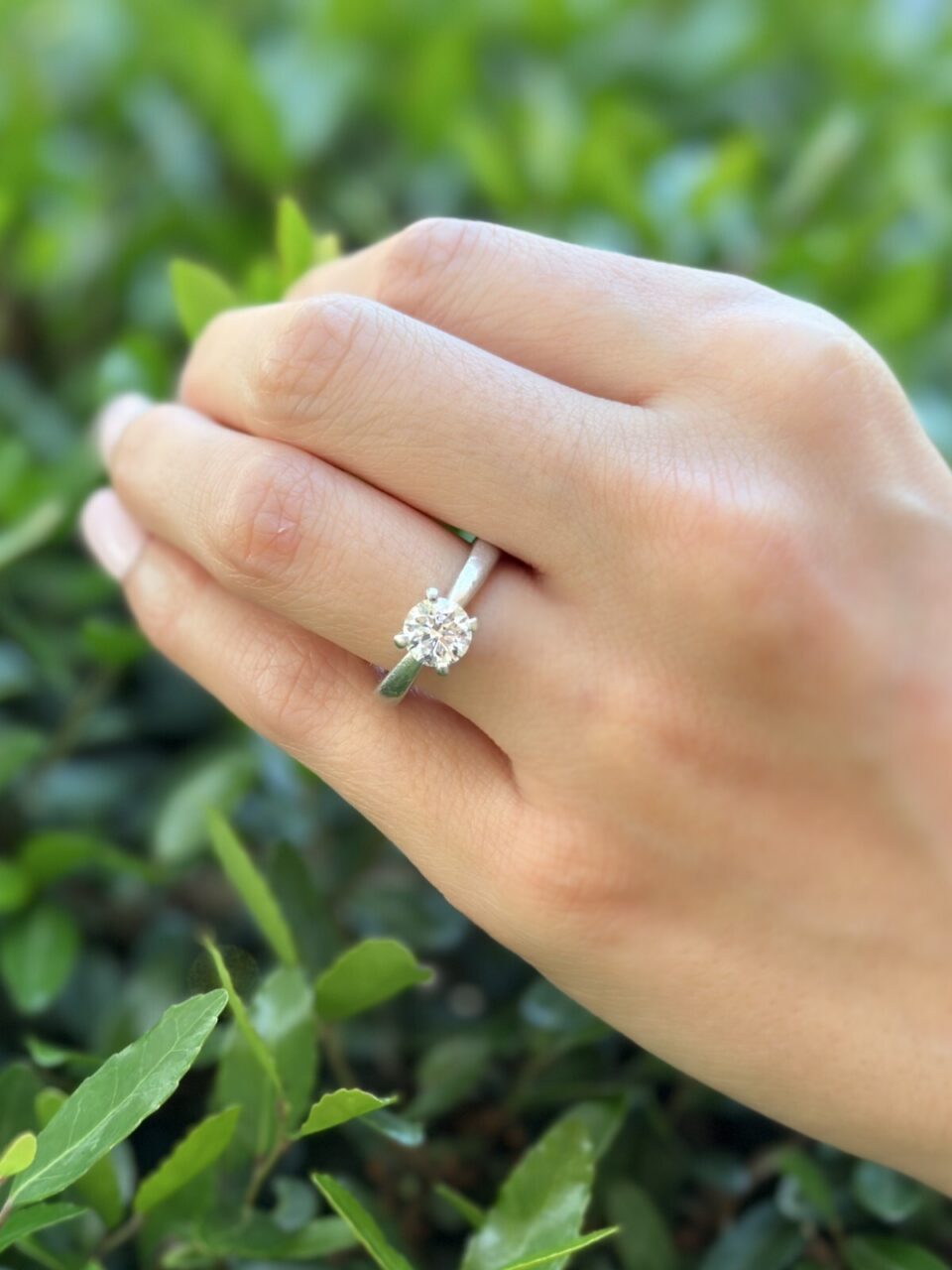 Diamond Platinum Engagement Ring Solitaire 1.21ct Size 6.75 GIA XXX Varna shown worn