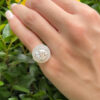 Platinum Engagement Ring Semi Mount Diamond Halo Size 4.25 shown worn