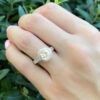 14k Engagement Ring Band Moissanite White Gold Size 7.75 shown worn