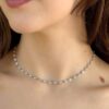 Platinum Diamond Station Necklace 9 carats Bezel Set 15" DBTY shown worn