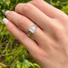 French Diamond Engagement Ring Platinum 1.9ct Emerald Size 6.25 G VS1 HRD shown worn
