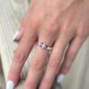 14k White Gold 1.36 ct No Heat Ceylon Pink Sapphire Solitaire Ring Size 7 shown worn